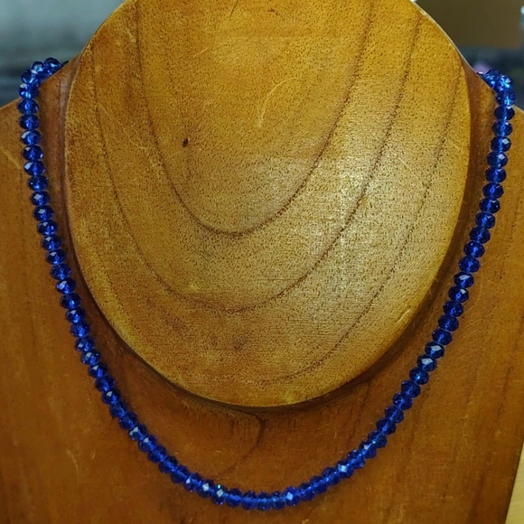 True Blue Glass Beaded Necklace - Picture 5 of 5